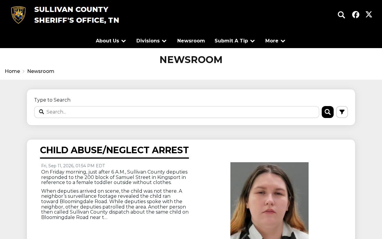 Sullivan County Sheriff official arrest newsroom